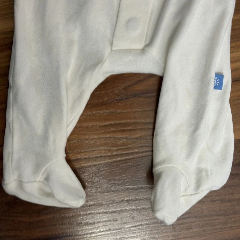 Magnetic Me Simply Organic Cotton Baby 0-3 Ivory Footed Sleeper Pajamas 8-12#